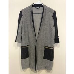 MISOOK 3/4 SLEEVE SWEATER JACKET ZIPPER PROFESSIONAL WOMENS MED
